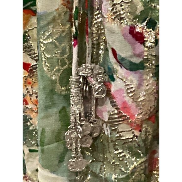 HEMANT AND NANDITA Zaria Kaftan in Military Green Small new womens maxi dress - Picture 7 of 12